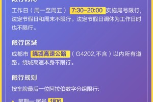 成都限号规定最新消息2020年7月︰(成都限号新规定时间)
