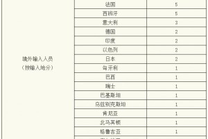 31省区市新增12例境外输入病例.31省区市新增境外输入病例22例