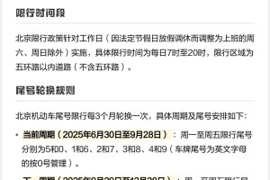 尾号限行北京︰(机动车尾号限行北京)