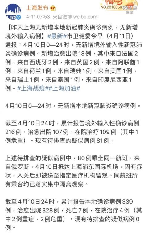 “上海新增10例境外输入病例” 上海新增1例境外输入确诊病例？-第2张图片