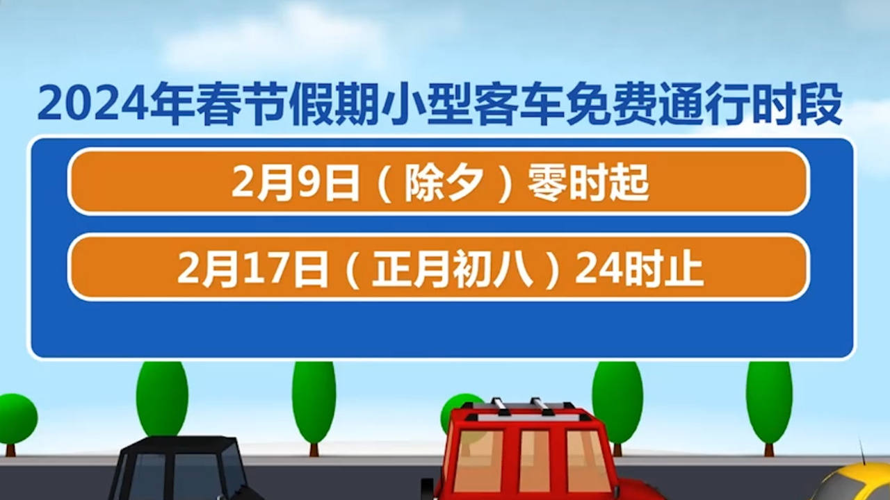 “24年春节高速路免费的时间	” 21年春节高速公路免费时间设定？-第2张图片