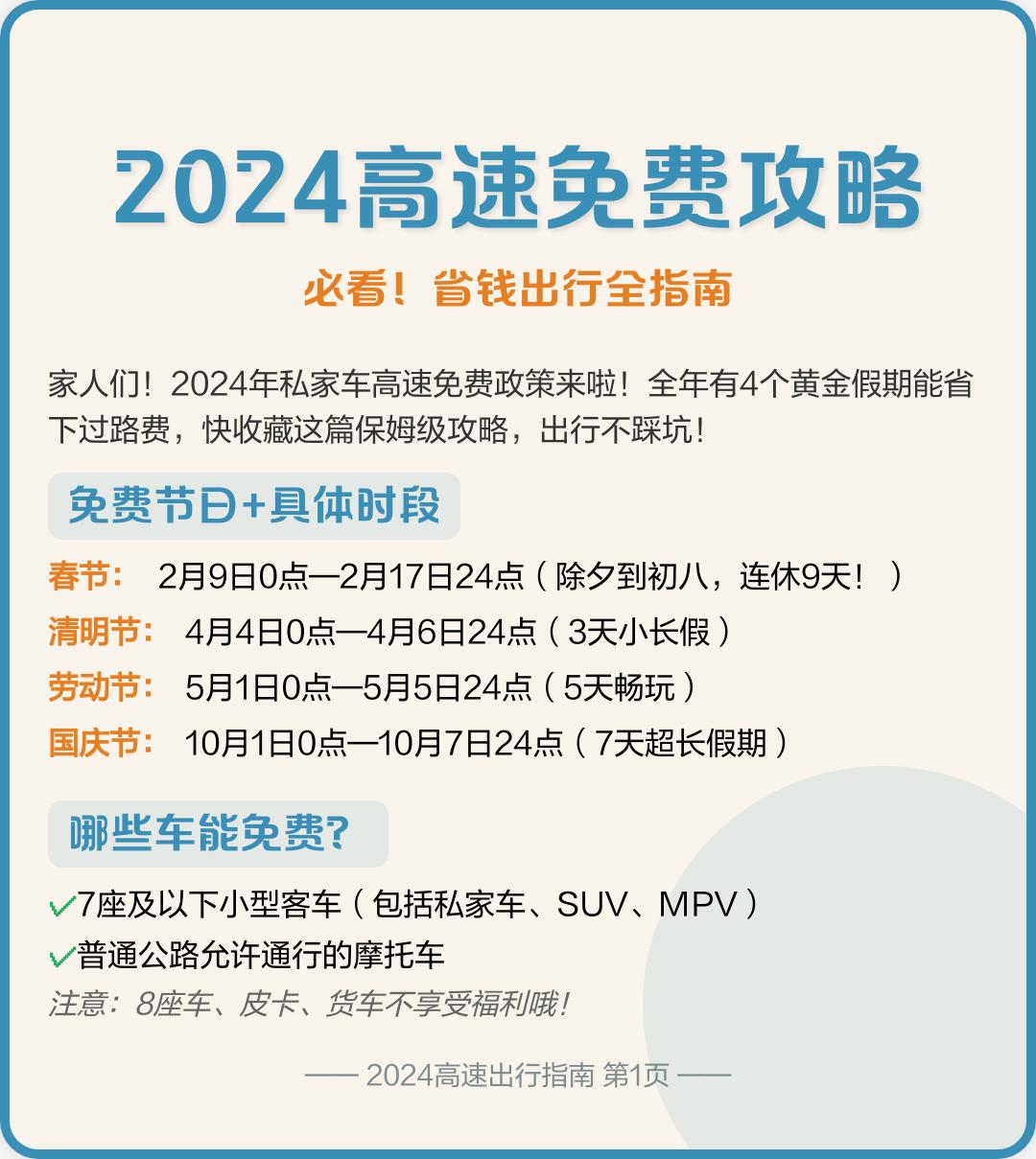 “过年高速免费从什么时候开始2024” 过年高速免费到啥时候？-第2张图片